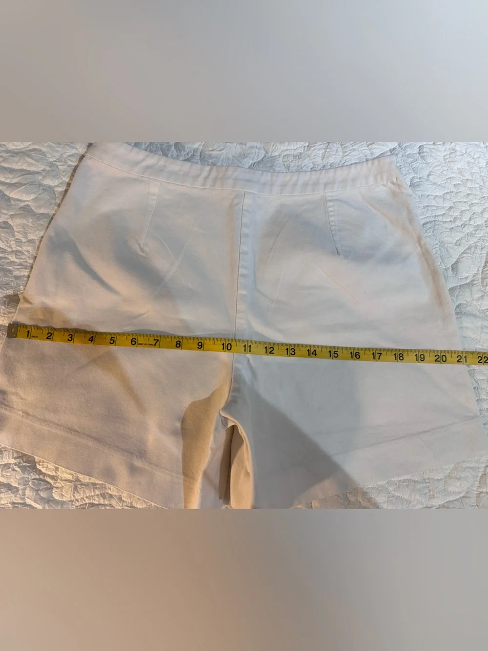 Boston Proper Women's White High-Waist Tailored Shorts Cotton Blend Size 10
